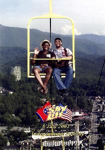 Me and my wifey. What a view of Gatlinburg!
